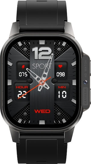 Microwear DM62 4G Smartwatch with SIM and Heart Rate Monitor (Black Case / Black Silicone Strap) view 2