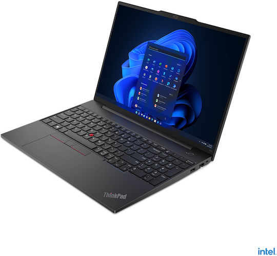 Lenovo ThinkPad E16 Gen 1 (Intel) 16" IPS FHD+ (i3-1315U/8GB/512GB SSD/W11 Pro) Graphite Black (US Keyboard) vue 2