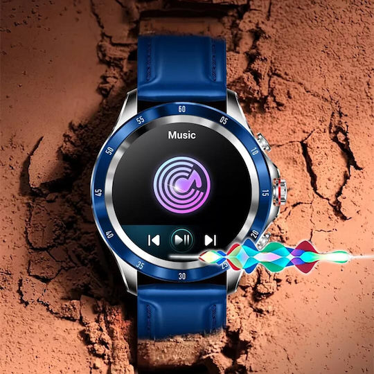 Aoke NX1 46mm Smartwatch with Heart Rate Monitor (Rose Gold / Brown) vue 8