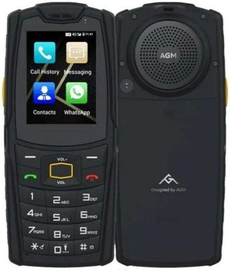 AGM M7 Dual SIM (1GB/8GB) Resistant Mobile with Buttons Black view 1