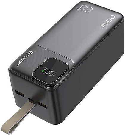 Tracer Prime V5 Power Bank 50000mAh 22.5W with 2 USB-A Output Ports and USB-C Output Port Power Delivery Gray
