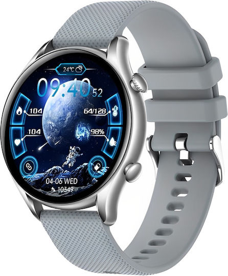 Tirana Fashion Smartwatch Idealstore Full Touch Ips Display Bluetooth Heart Rate Monitoring Blood Pressure Blood Oxygen Saturation Sleep Weather Multi-sport Call Notifications Sms Social Media Ip67 Long Battery Grey Edition view 1