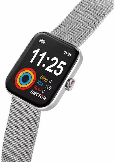 Sector S03 Smartwatch with Heart Rate Monitor (Silver Stainless Steel) view 6