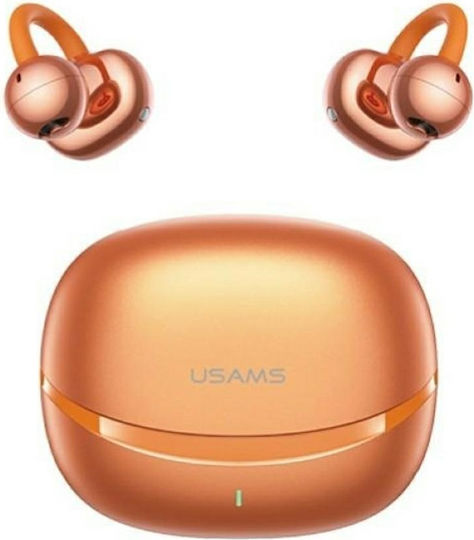 Usams Echo R03 Open Ear Bluetooth Handsfree Earphones with Charging Case Orange view 1