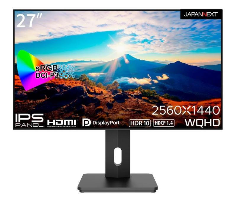 Japannext IPS HDR Monitor 27" QHD 2560x1440 with Response Time 8ms GTG view 1