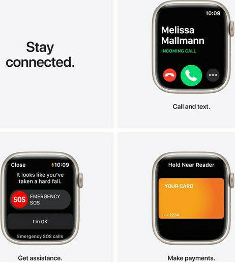 Apple Watch Series 7 Nike Aluminium 45mm Waterproof with Heart Rate Monitor (Starlight) view 6
