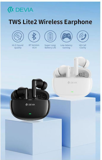 Devia EM420 Lite2 In-ear Bluetooth Handsfree Earphones with Charging Case White view 3