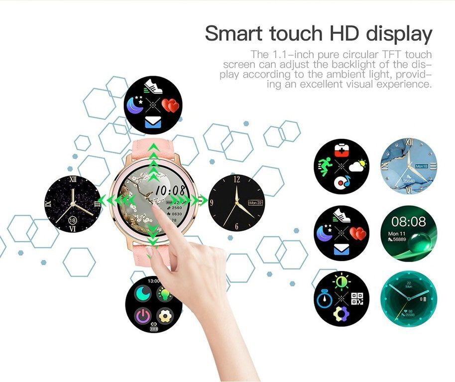 Rubicon SR014E Smartwatch with Heart Rate Monitor (Black) vista 4