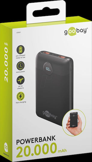 Goobay 65869 Power Bank 20000mAh 22W with 2 USB-A Ports and USB-C Port Black vue 2