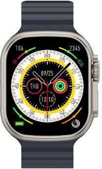 Riversong 8 Ultra Smartwatch with Heart Rate Monitor (Midnight Black / Orange Strap)