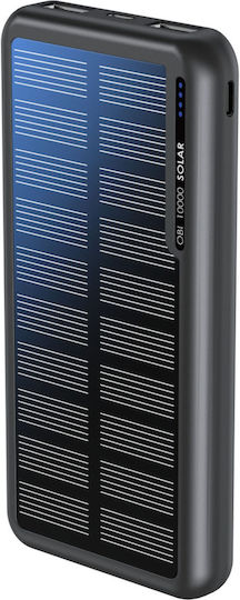 Boompods Obi Solar Power Bank 10000mAh with 2 USB-A Ports Black