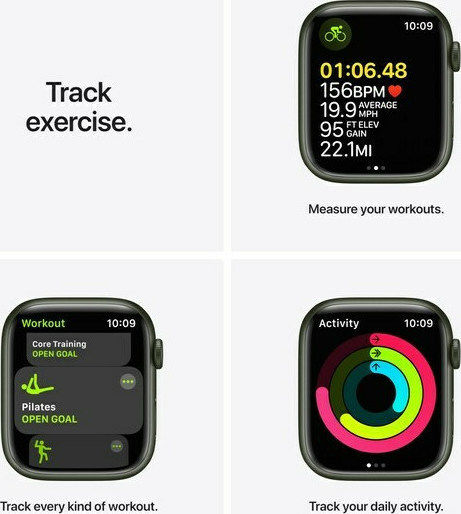 Apple Watch Series 7 Aluminium 41mm Waterproof with Heart Rate Monitor (Green) view 4