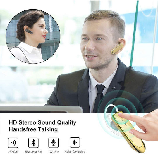 In-ear Bluetooth Handsfree Earphones Gold view 3