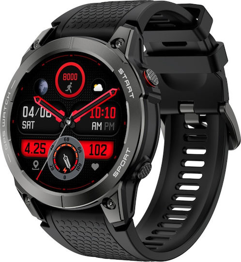 Aoke S53 Smartwatch with Heart Rate Monitor (Black)