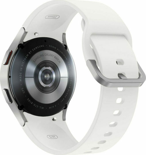 Samsung Galaxy Watch4 LTE Aluminium 44mm Waterproof with eSIM and Heart Rate Monitor (Silver) vue 2