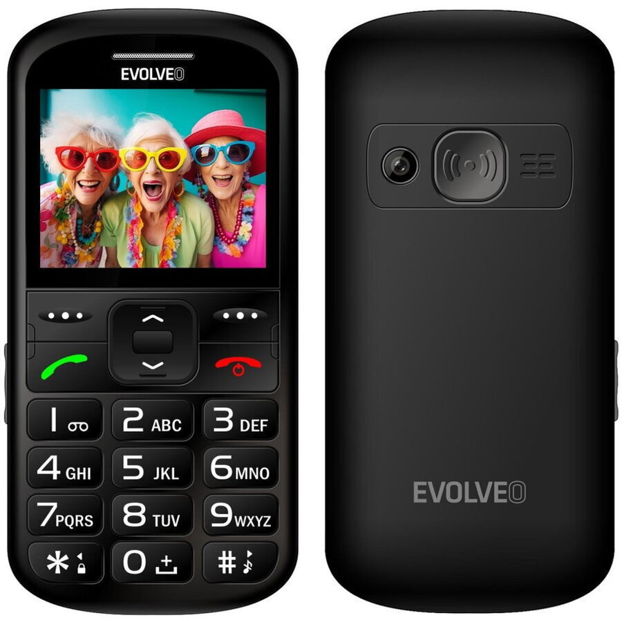 Evolveo EasyPhone XS Single SIM Mobile with Large Buttons Black view 1
