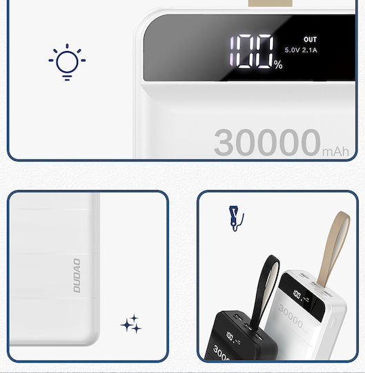 Dudao K8+s Power Bank 30000mAh with 3 USB-A Ports Black vista 2