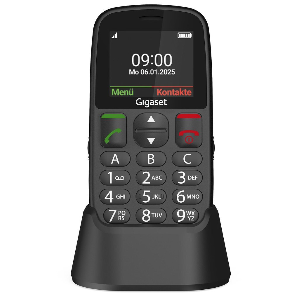 Gigaset GL395 Dual SIM Mobile with Large Buttons Black view 1