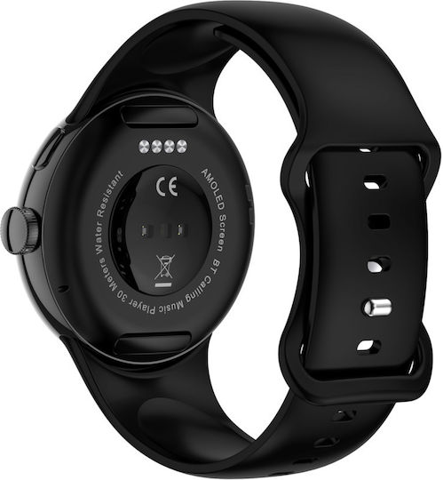 LinWear La24 Smartwatch with Heart Rate Monitor (Black) view 2
