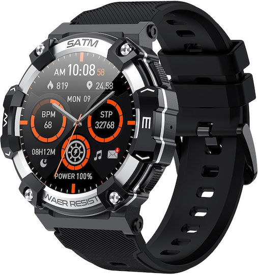 Pg666 1.39 Inch Tft Screen Bluetooth Call Smart Watch Support Heart Rate Blood Pressure Monitoring Black Silver