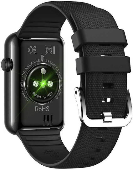 Lamtech LAM113508 Aluminium Smartwatch with Heart Rate Monitor (Black) view 3