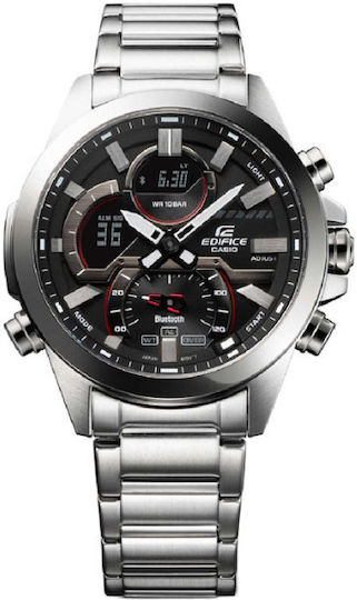 Casio Edifice ECB-30D-1AEF Stainless Steel Waterproof Smartwatch (Silver) view 2