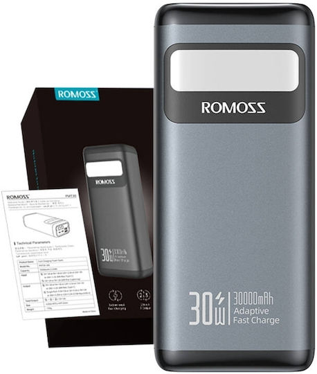 Romoss PMT30 Power Bank 30000mAh 30W with 2 USB-A Ports and USB-C Port Power Delivery / Quick Charge 3.0 Black view 7