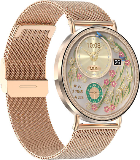 iSEN KM88 46mm Smartwatch with Heart Rate Monitor (Gold)