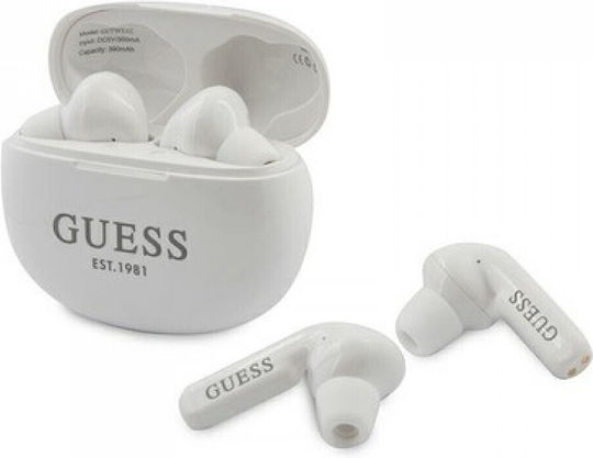 Guess GUTWS1CWH In-ear Bluetooth Handsfree Earphones with Charging Case White view 1