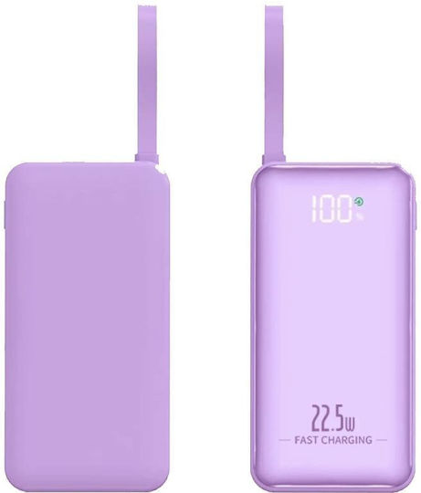 Nine Y369 Power Bank 10000mAh 22.5W with USB-A Port Purple view 1