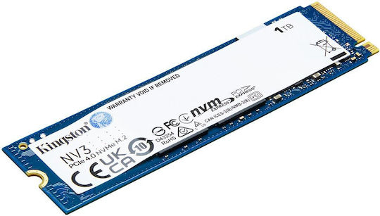 Kingston Nv3 SSD 1TB M.2 Type with PCI Express 4.0 Connection PS5 Compatible SNV3S/1000G