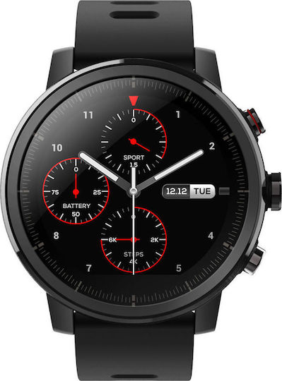 Amazfit Stratos Ceramic 48mm Waterproof Smartwatch with Heart Rate Monitor (Black)