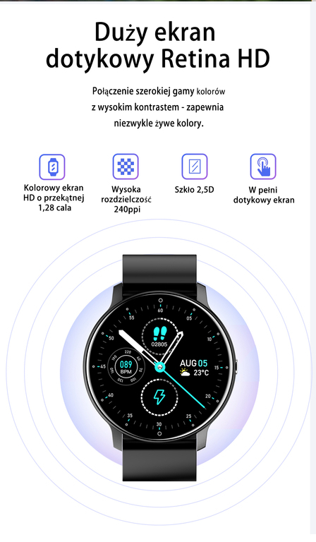 Gravity Gt1 45mm Smartwatch with Heart Rate Monitor Multicolour vue 4