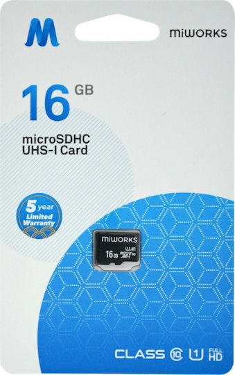 MiWorks microSDHC 16GB Class 10 U1 UHS-I view 1