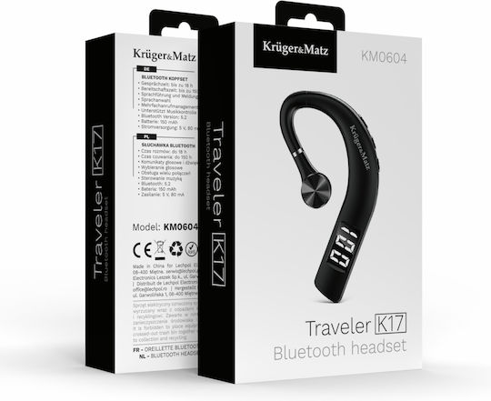 Kruger & Matz Traveler K17 In-ear Bluetooth Handsfree Earphones Black view 8