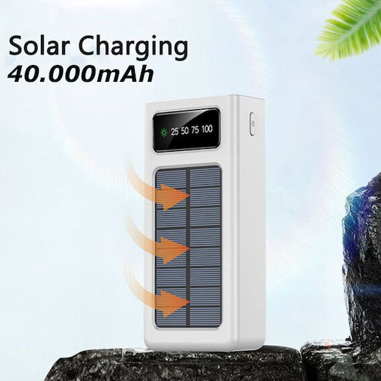 Treqa TR-957 Solar Power Bank 40000mAh White view 1