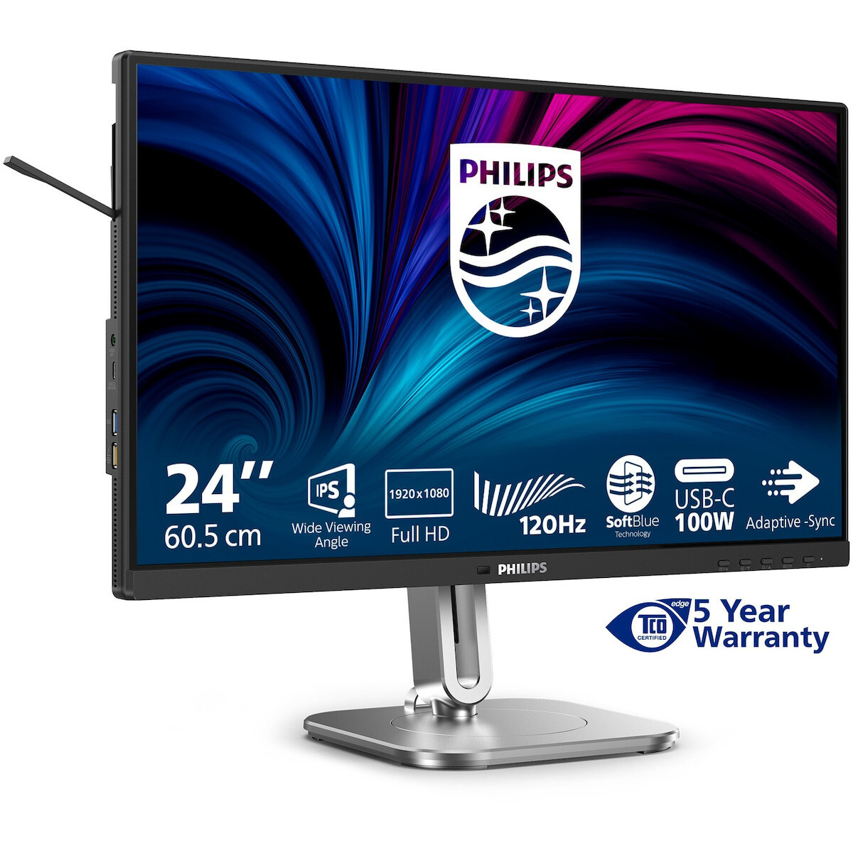 Philips 24B2U4301/00 IPS Monitor 23.8" FHD 1920x1080 with 4ms Response Time GTG view 7