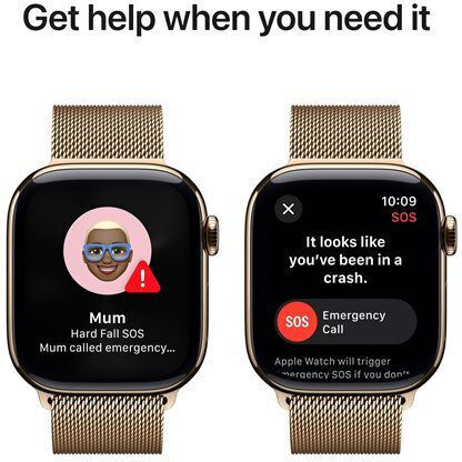 Apple Watch Series 10 Cellular Titanium 46mm Waterproof with eSIM and Heart Rate Monitor (Gold Titanium - Milanese Loop Gold, M/L) view 6