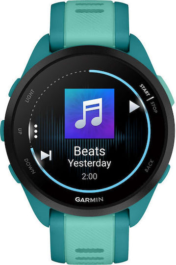 Garmin Forerunner 165 Music 43mm Waterproof Smartwatch with Heart Rate Monitor (Turquoise/Aqua) view 1