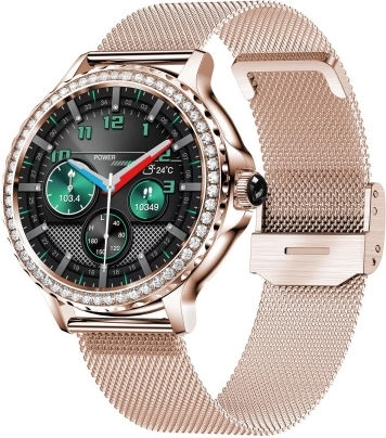 Nx19 1.3 Inch Ip68 Waterproof Color Screen Smart Watch Support Heart Rate Blood Pressure Blood Oxygen Monitoring Gold view 1