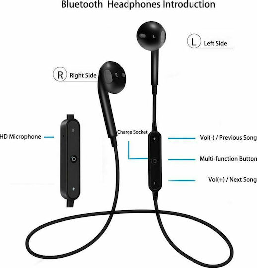 F4 In-ear Bluetooth Handsfree Earphones Black view 3
