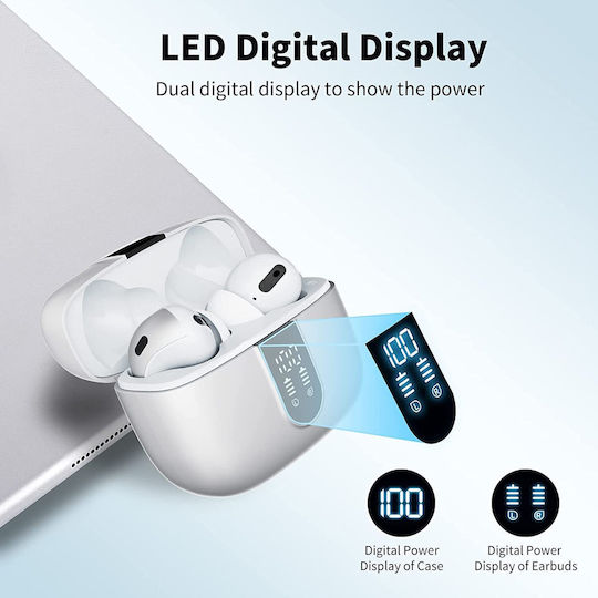 In-ear Bluetooth Handsfree Earphones with Sweat Resistance and Charging Case White view 5