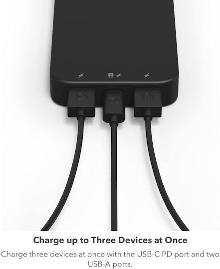 Mophie Powerstation 2023 10000mAh 20W with USB-A Port and USB-C Port Power Delivery Black view 7