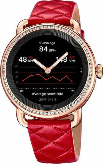 Festina Smartime Hybrid 42mm Smartwatch with Heart Rate Monitor (Red)