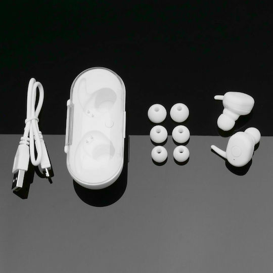 TWS EP011 In-ear Bluetooth Handsfree Earphones with Sweat Resistance and Charging Case White vue 5