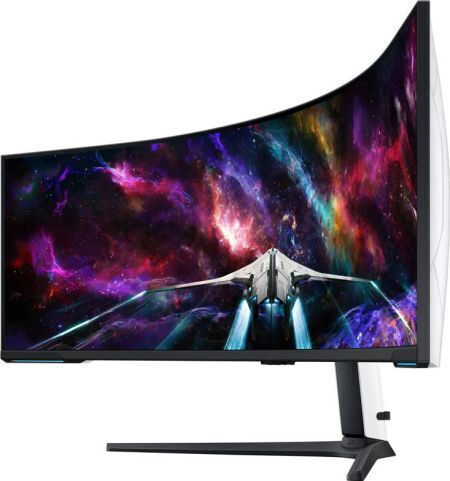 Samsung Odyssey Neo G9 LS57CG954 Ultrawide VA HDR Curved Gaming Monitor 57" 7680x2160 240Hz with Response Time 1ms GTG view 2