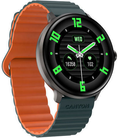 Canyon Jacky SW-69 Waterproof Smartwatch with Heart Rate Monitor (Green-Orange) vue 3