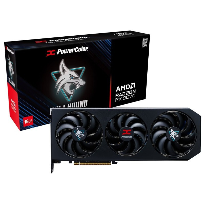 PowerColor Radeon RX 9070 16GB GDDR6 Hellhound Graphics Card RX9070 16G-L/OC