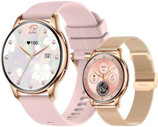 Ceas Y11 42mm Smartwatch with Heart Rate Monitor (Gold)