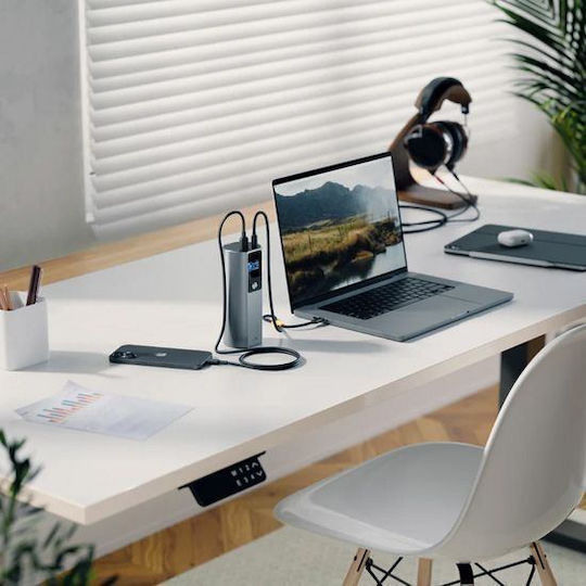 Alogic Ark Pro Power Bank 27600mAh 160W with USB-A Port and 2 USB-C Power Delivery Ports Gray vue 3